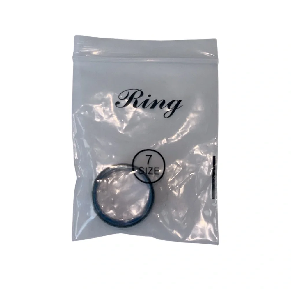 Mens Blue Stainless Steel 'Her King' Ring